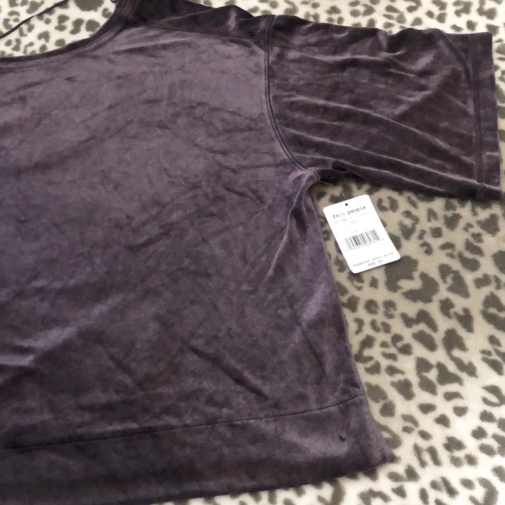 Free People Valerie Open Back Velvet Top Small Oversized Slouchy